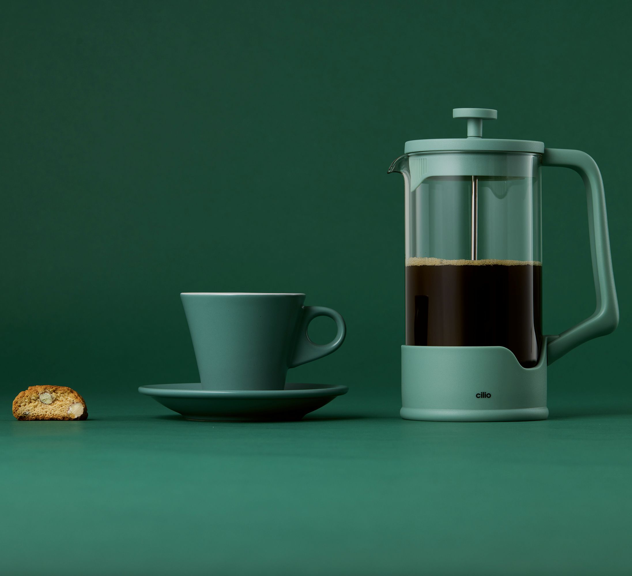 215465 NAPOLI capuccino šálek s podšálkem 125 ml mátově zelený Cilio (4)